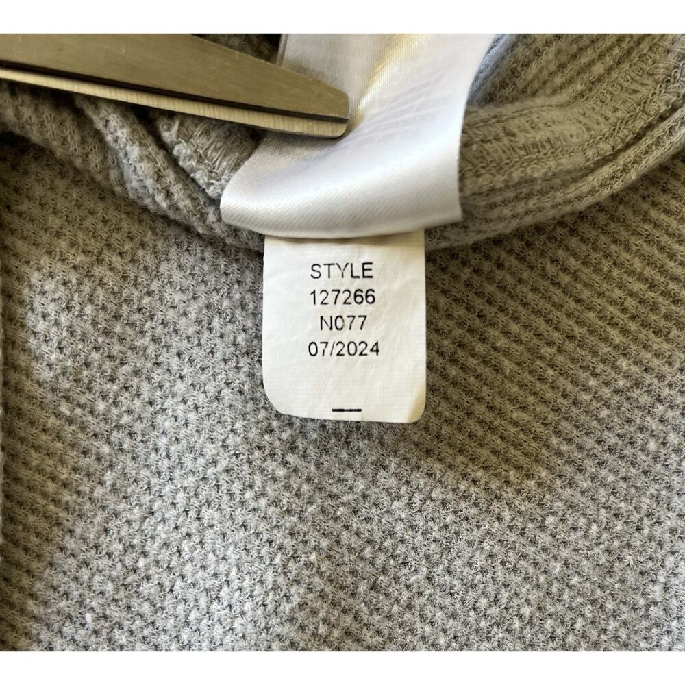 Lucky Brand Women’s Funnel Neck Long Sleeve Waffle Knit Top Heather Grey Small - Picture 9 of 12